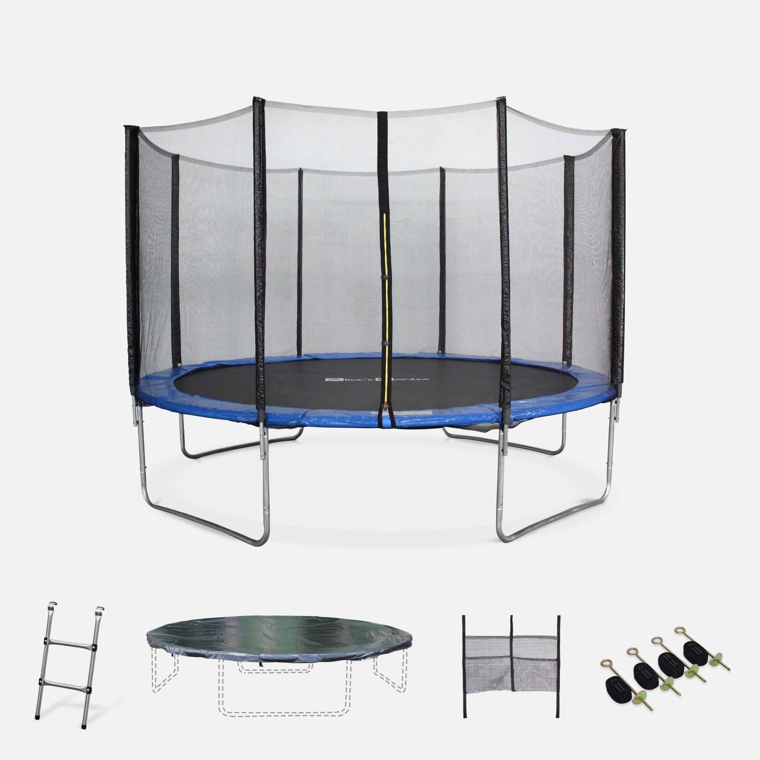 Trampolino da giardino 370 m Blu + kit | trampolini giardino  | sweeek