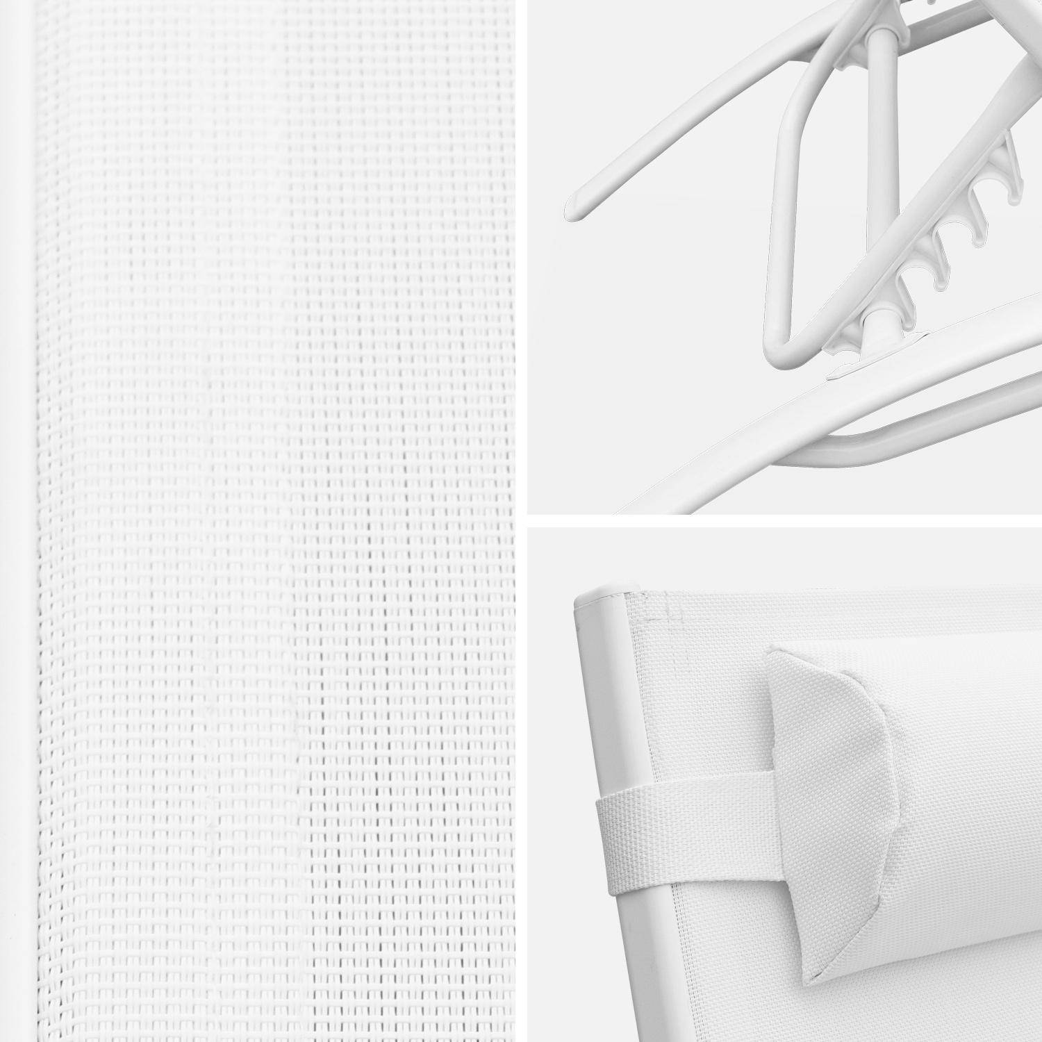 Duo 2 lettini in alluminio - Louisa Bianco- Sdraio in alluminio e textilene bianco Photo5