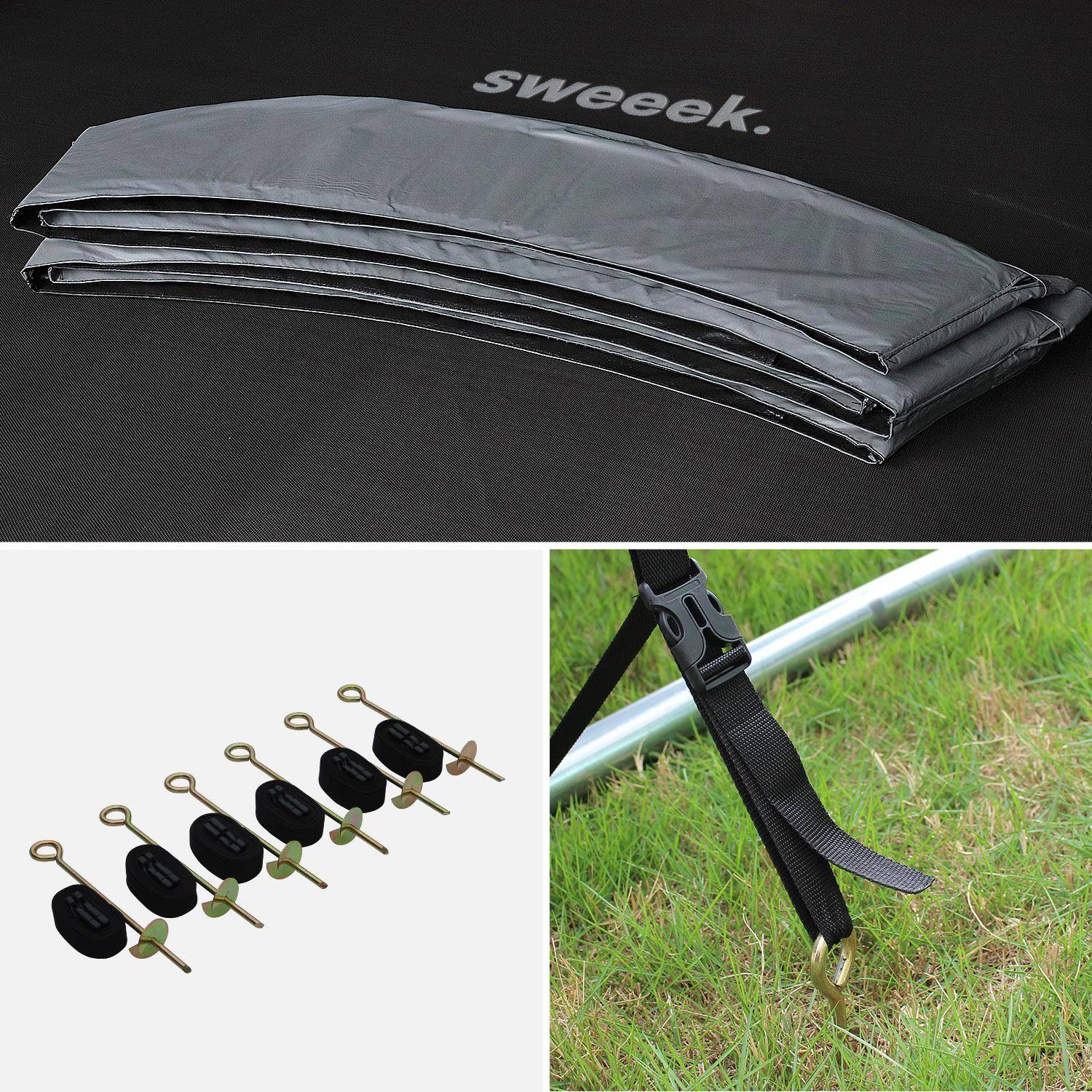Trampolino 400cm con pacchetto di accessori Grigio - 398x398x80 cm,sweeek,Photo4
