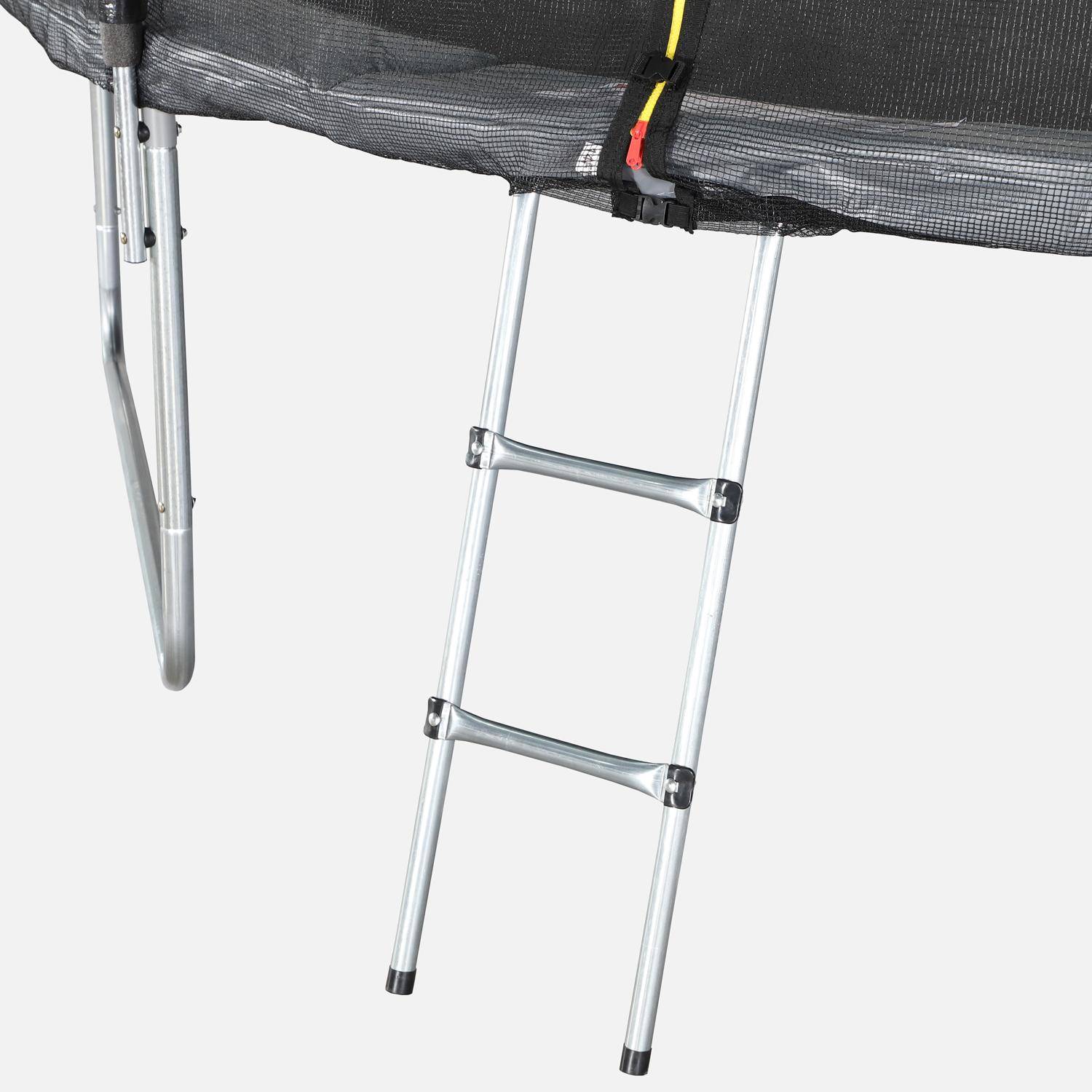 400cm graues Trampolin mit Schutznetz, Leiter, Plane, Schuhnetz, Ankersatz - Mercure XXL- Gartentrampolin 400 cm 4m | PRO-Qualität. | EU-Standards. Photo6
