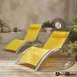 Ensemble de 2 bains de soleil Louisa en aluminium et textilène Photo1