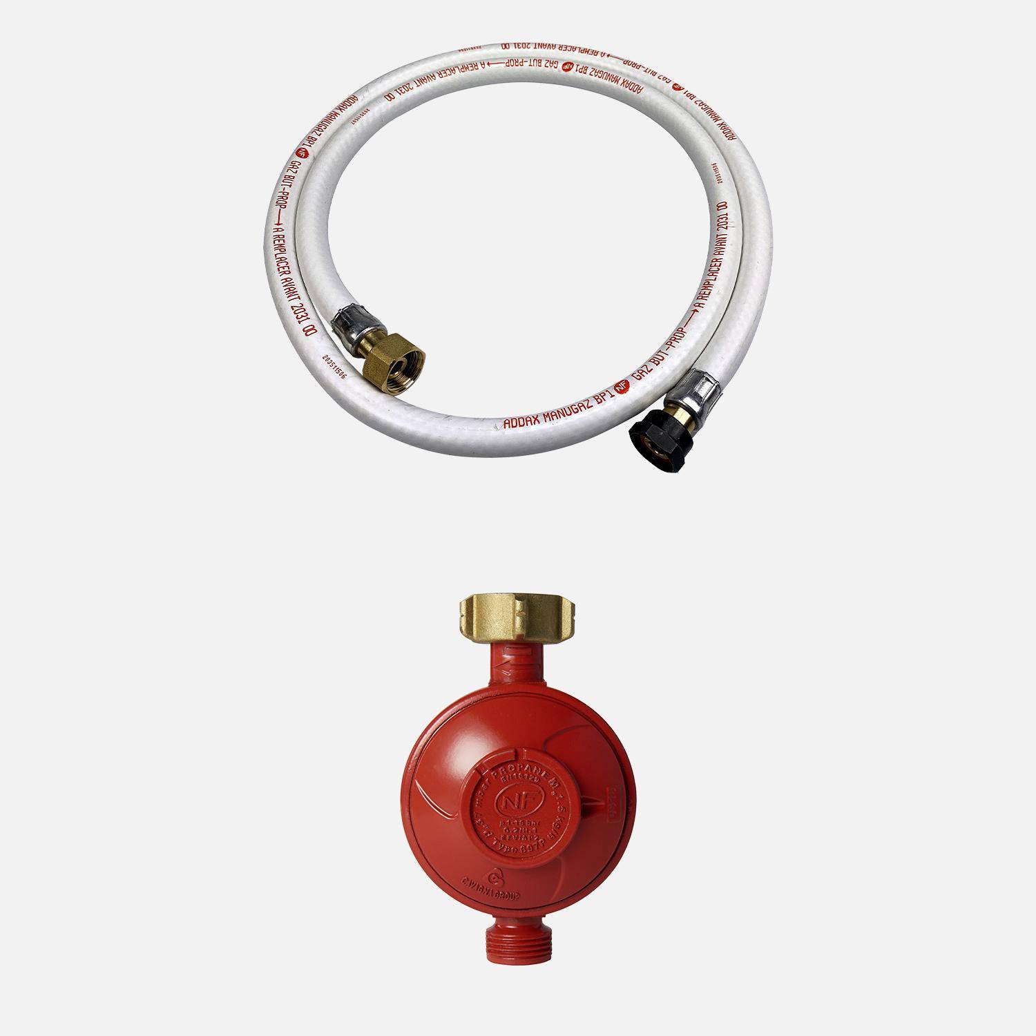 Réchaud Gaz Portable Extérieur Avec Flexible 1,5m Et Détendeur, Stable 40kg, Anti-rouille, Pour Camping, Fêtes Et Pique-niques