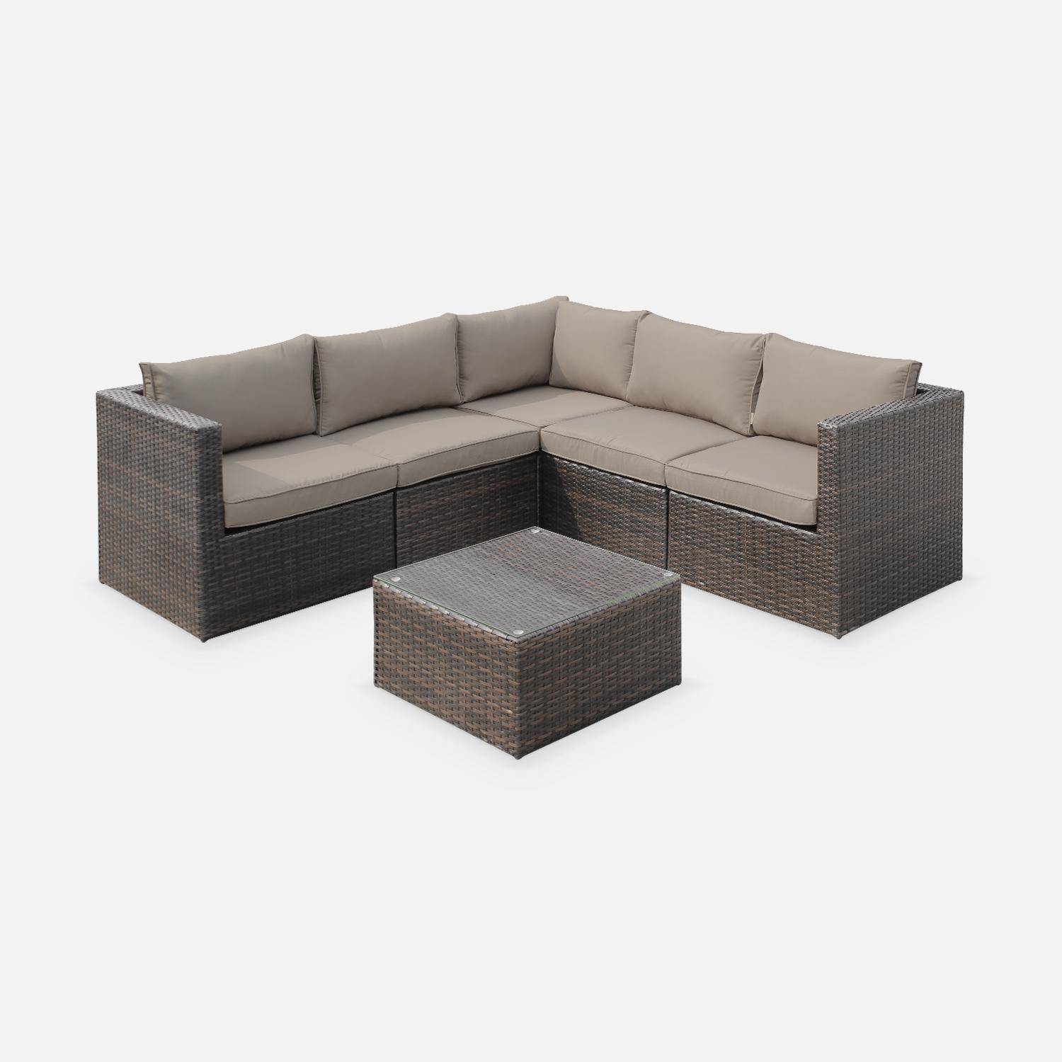 Siena loungeset van wicker, verstelbaar, 5 plaatsen Photo2