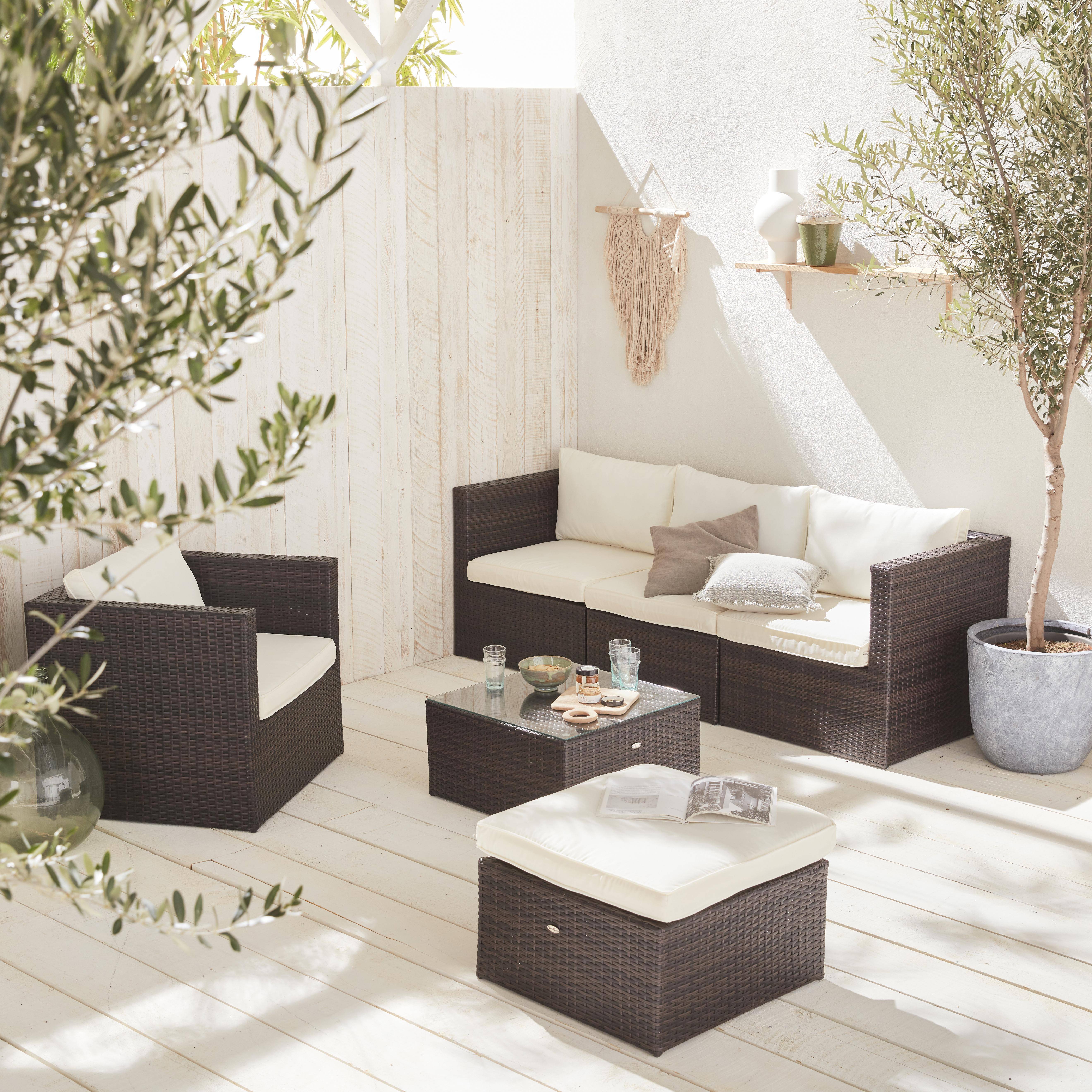 Benito: tuinmeubelen, wicker en aluminium, 5 plaatsen Photo1