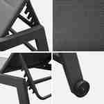 Sonnenliege - Solis - Liegestuhl mit 6 Positionen aus Textilene und Aluminium, anthrazitgraues Gestell, graues Textilene Photo6