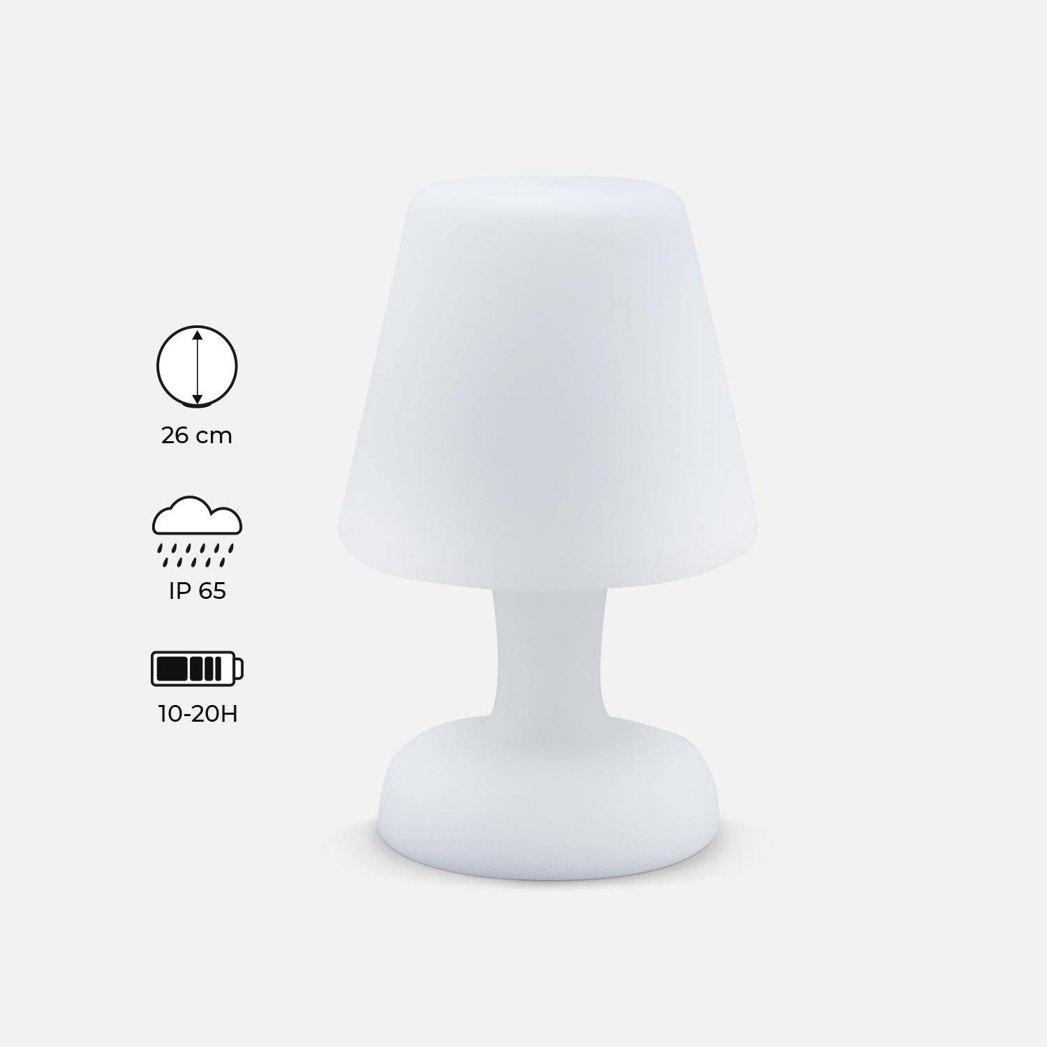 sweeek -Lampada da tavolo a LED 26cm - Lampada da tavolo decorativa, Ø 16cm, ricarica senza fili Photo2