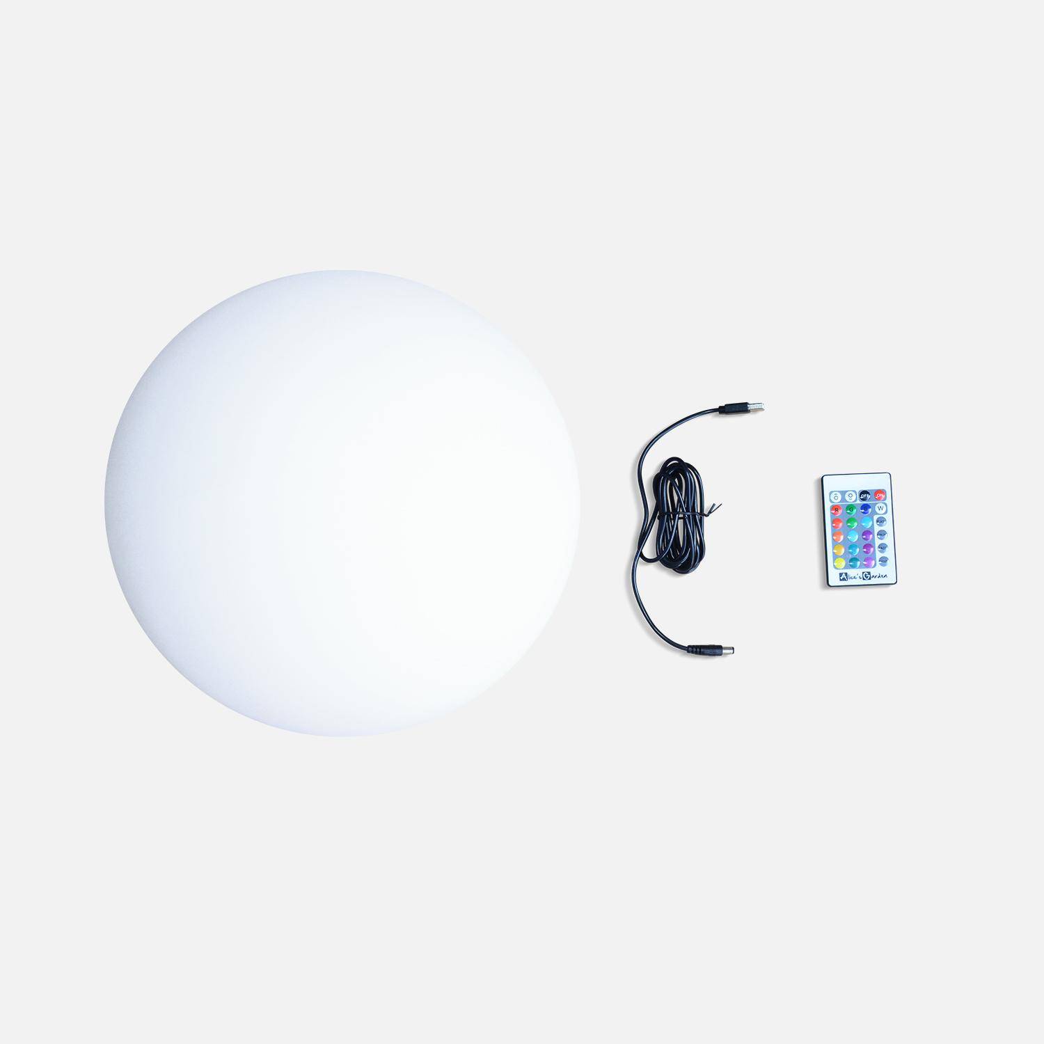 Lampada LED 30cm - Sfera decorativa luminosa,16 colori, Ø 30 cm, caricabatterie ad induzione senza fili. Photo3