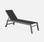 Verstelbare ligstoel van gewatteerd textilene en aluminium - zwart | sweeek