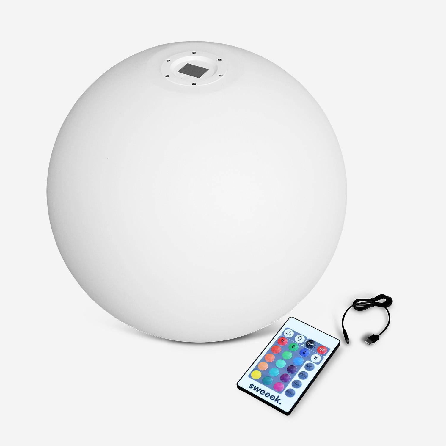 Wireless Outdoor LED Ball Light - 50cm, Wireless outdoor LED ball light 50 cm, White, 50x50x48 cm,sweeek,Photo4
