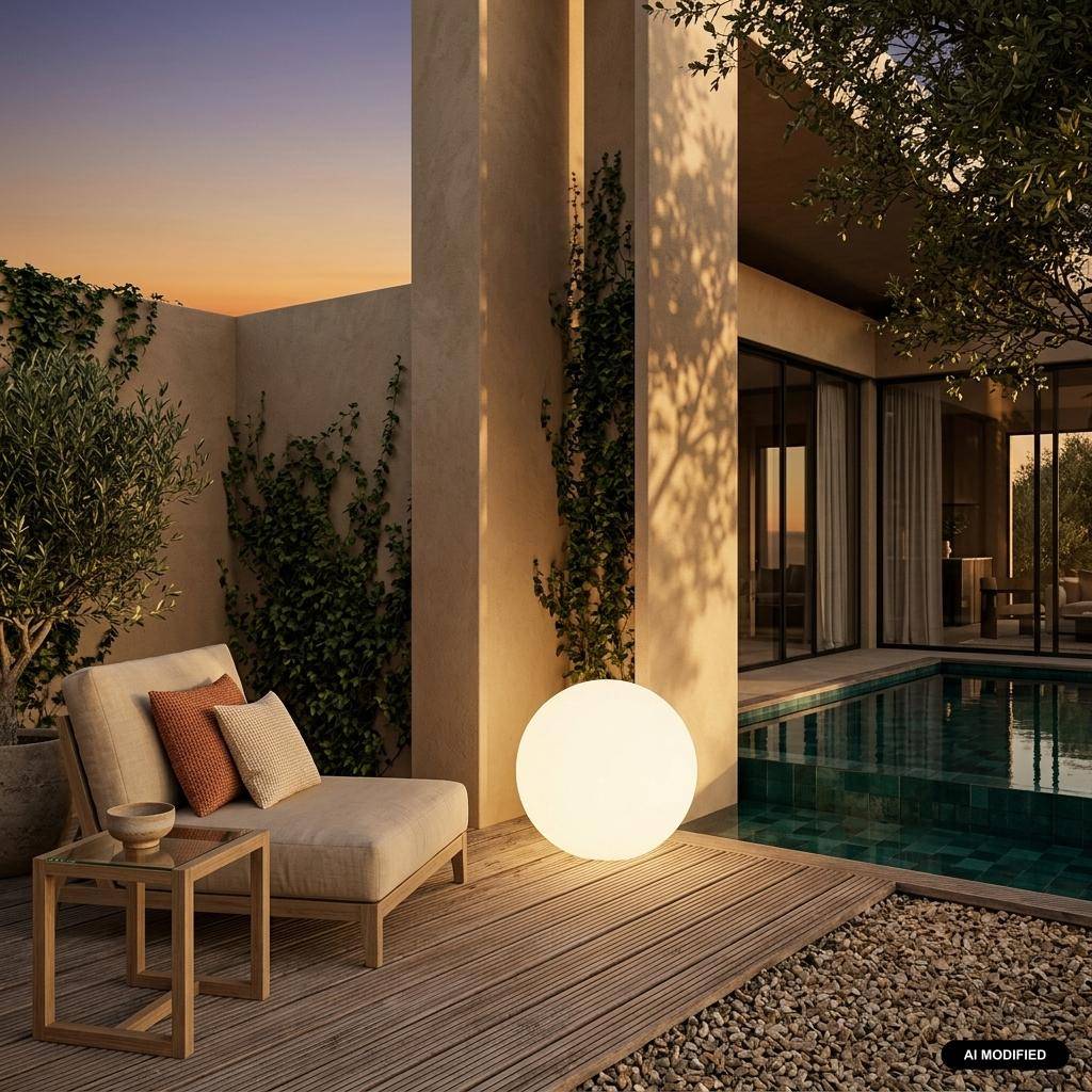 Wireless Outdoor LED Ball Light - 50cm, Wireless outdoor LED ball light 50 cm, White, 50x50x48 cm Photo1
