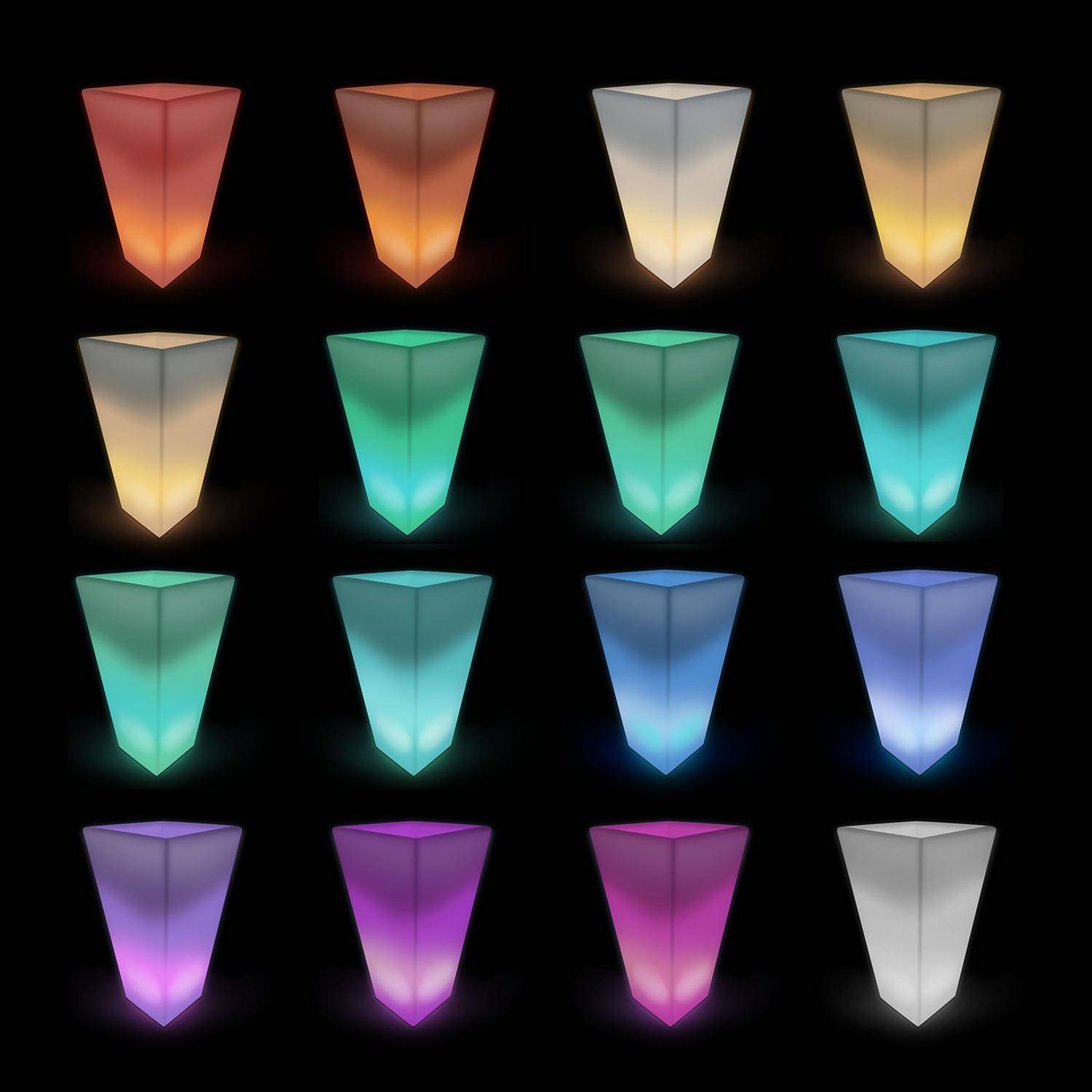 Suporte para vasos de iluminação LED multicolor e recarregável, para exterior  - 16 cores  - Suporte para vasos 75 cm,sweeek,Photo4
