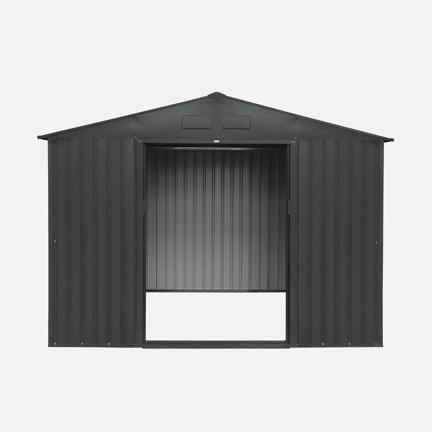 Abrigo de jardim em metal com kit de ancoragem 5,29m², Ferrain, Antracite, 277x194x203 cm Photo5