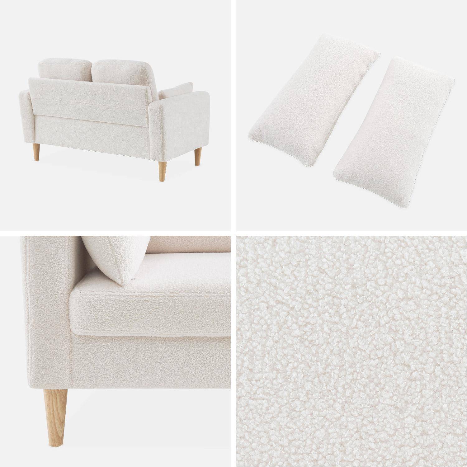 Sofá com caracóis brancos - Bjorn - sofá reto de 2 lugares com pernas de madeira, estilo escandinavo,sweeek,Photo5