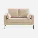 Sofá de bombazina bege - Bjorn - sofá de 2 lugares direito com pernas metálicas Photo5