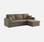 Canapé d'angle convertible en tissu marron avec coffre de rangement | sweeek