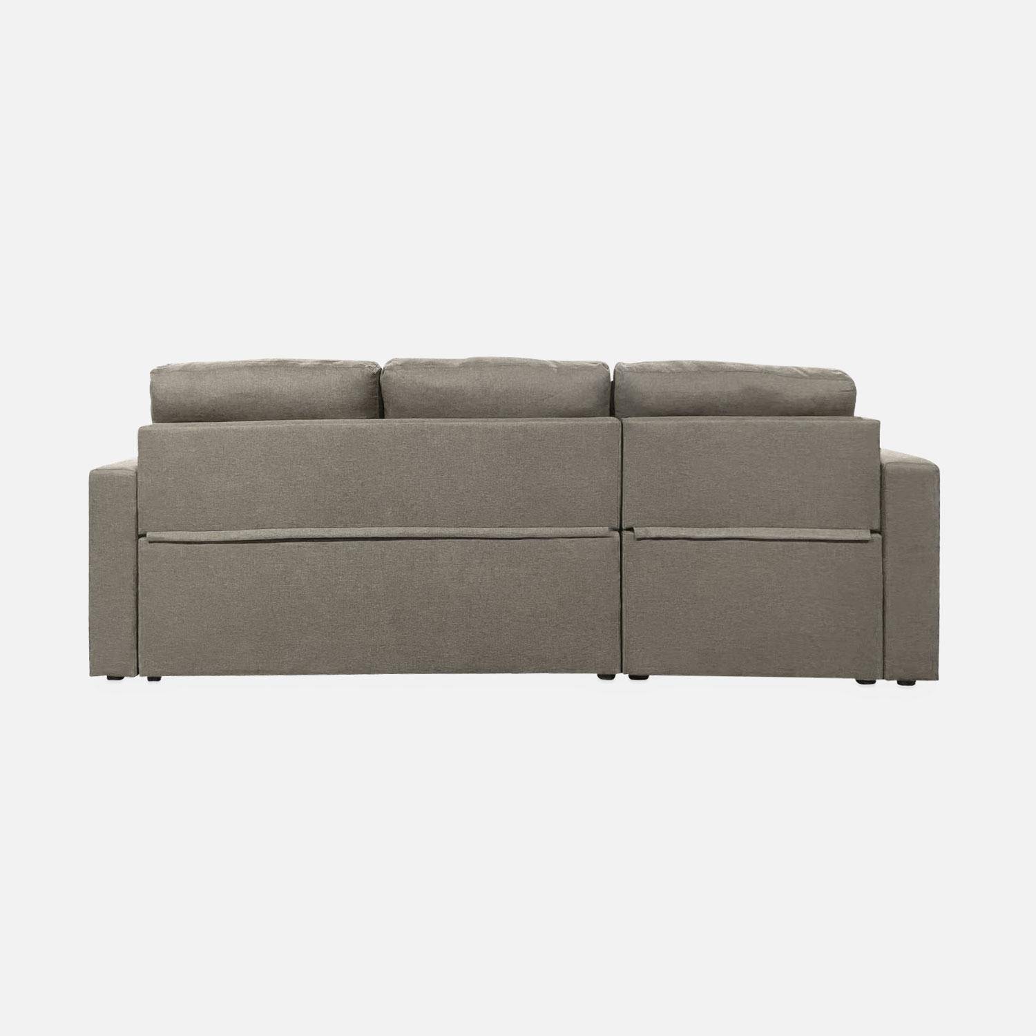 Ecksofa wendbar Stoffsofa Braun - IDA - 3-Sitzer, Eck-Fauteuil wendbar mit Staukasten, mit Schlaffunktion  Photo11
