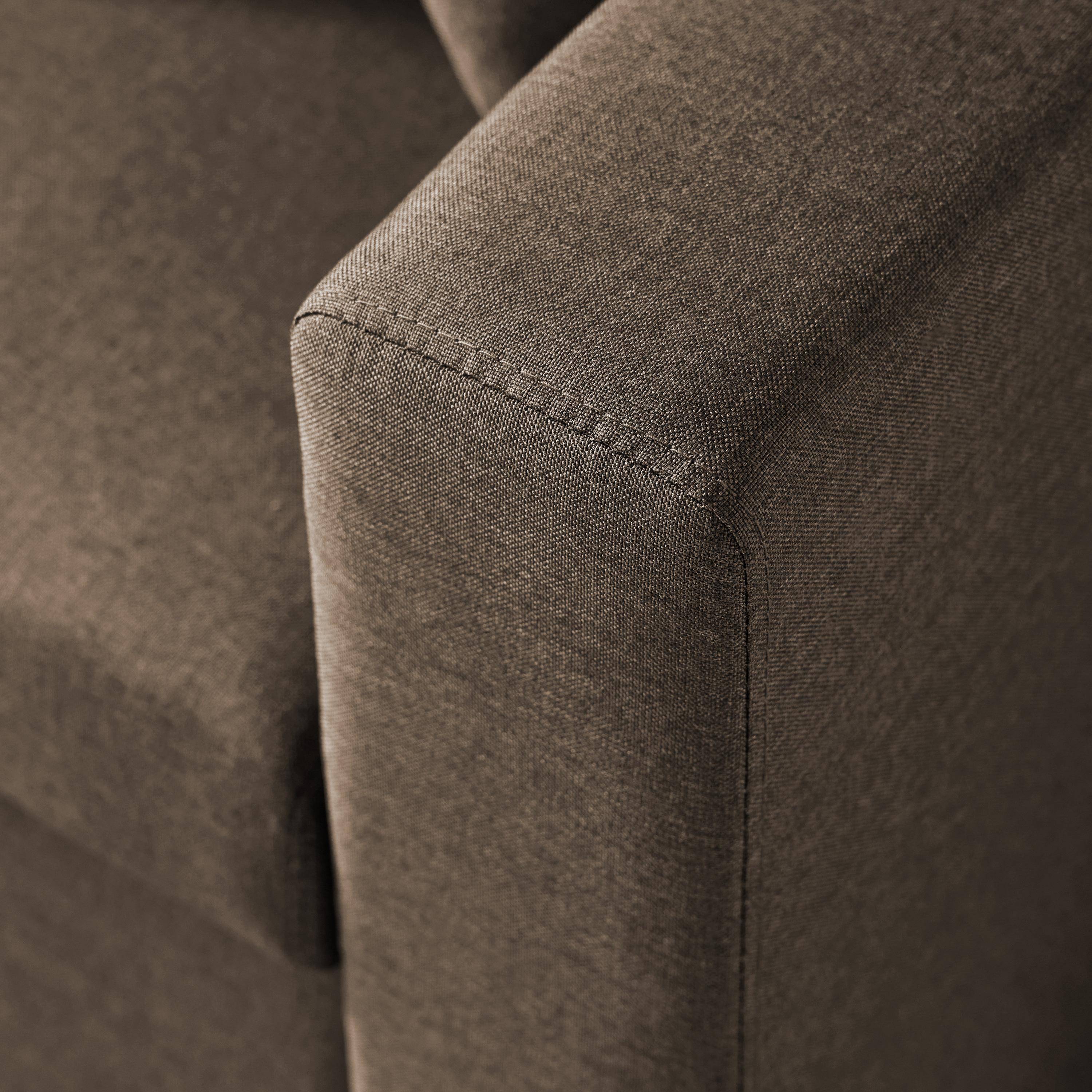 Canapé d'angle convertible en tissu marron - IDA - 3 places, fauteuil d'angle réversible coffre rangement lit modulable  Photo5