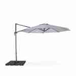 Parasol Ø350cm - parasol that can be tilted, folded and 360° rotation - Antibes - Light grey Photo2