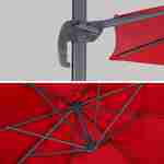 Parasol Ø350cm - parasol that can be tilted, folded and 360° rotation - Antibes - Red Photo4