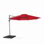 Parasol Ø350cm - parasol that can be tilted, folded and 360° rotation - Antibes - Red Photo1