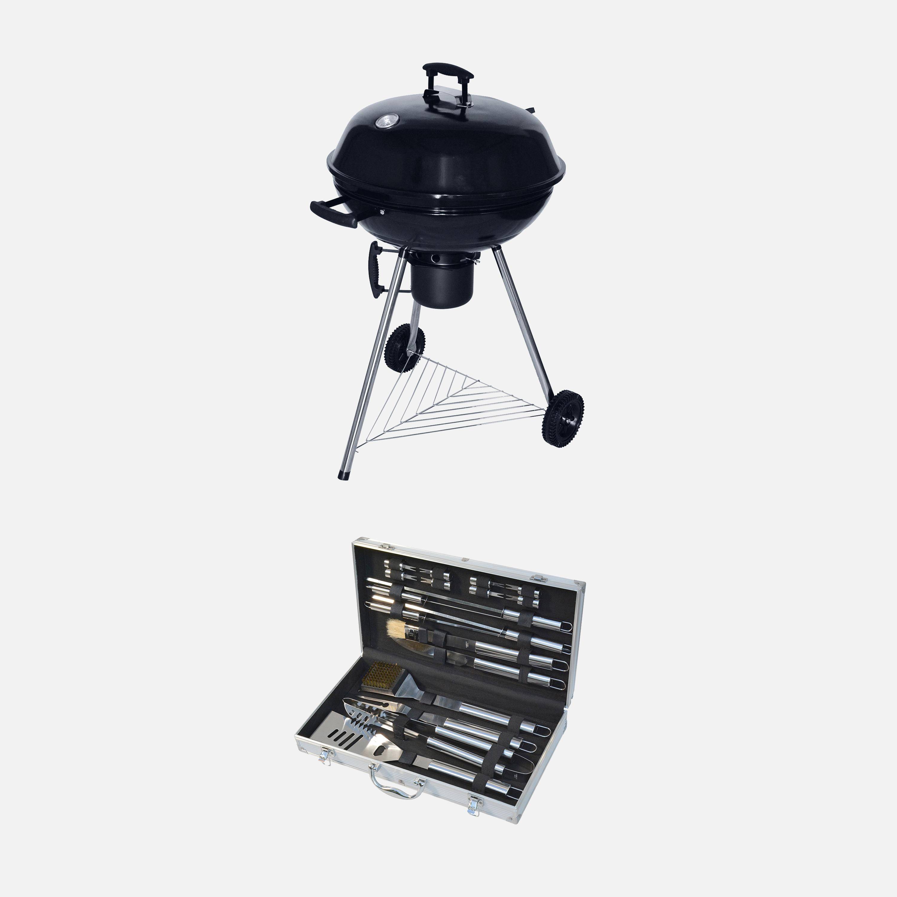 Barbecue charbon de bois Georges + mallette d'ustensiles 18 accessoires,sweeek,Photo1