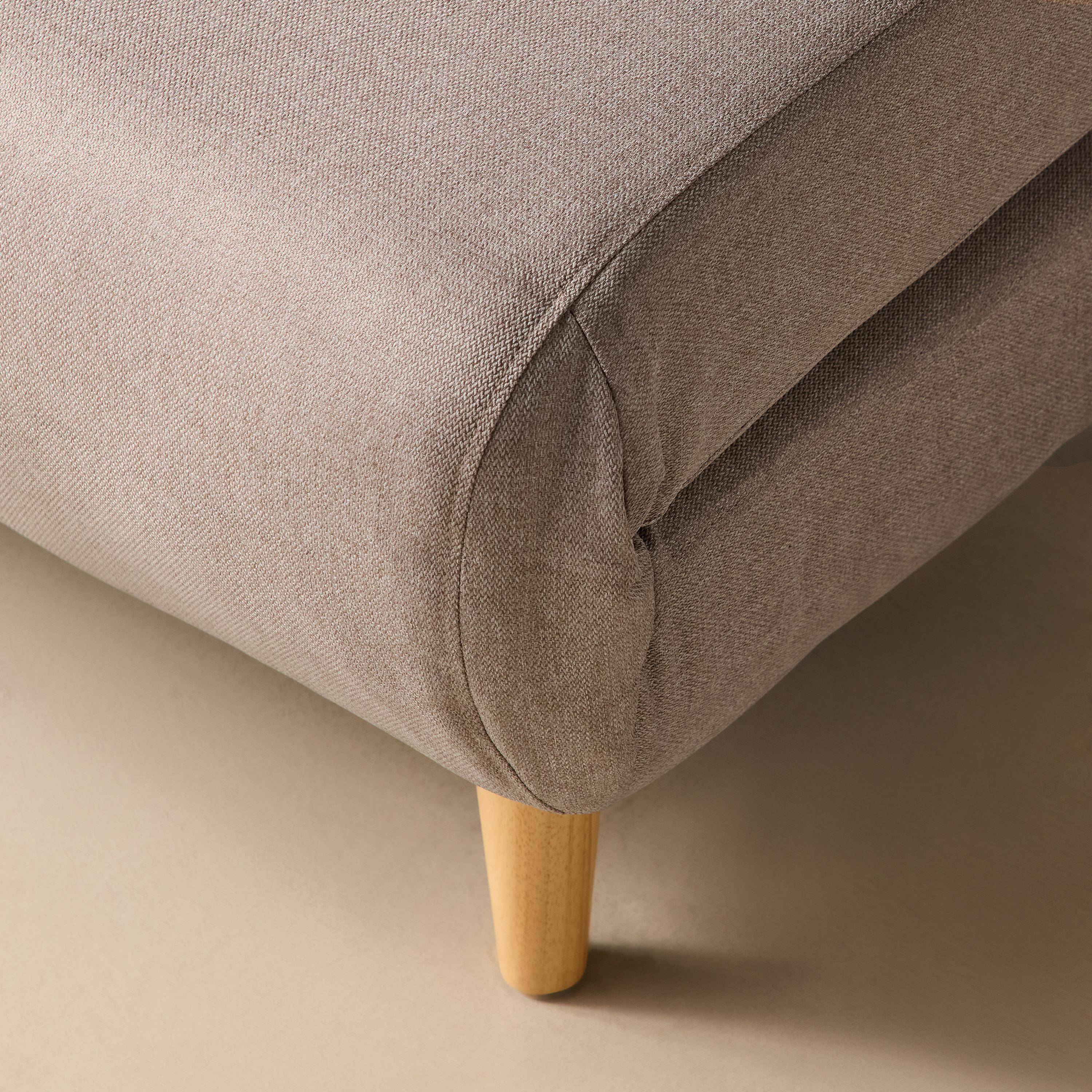 Sofá-cama em tecido com pés em madeira, 2 lugares Bege - 120x89x80 cm Photo5
