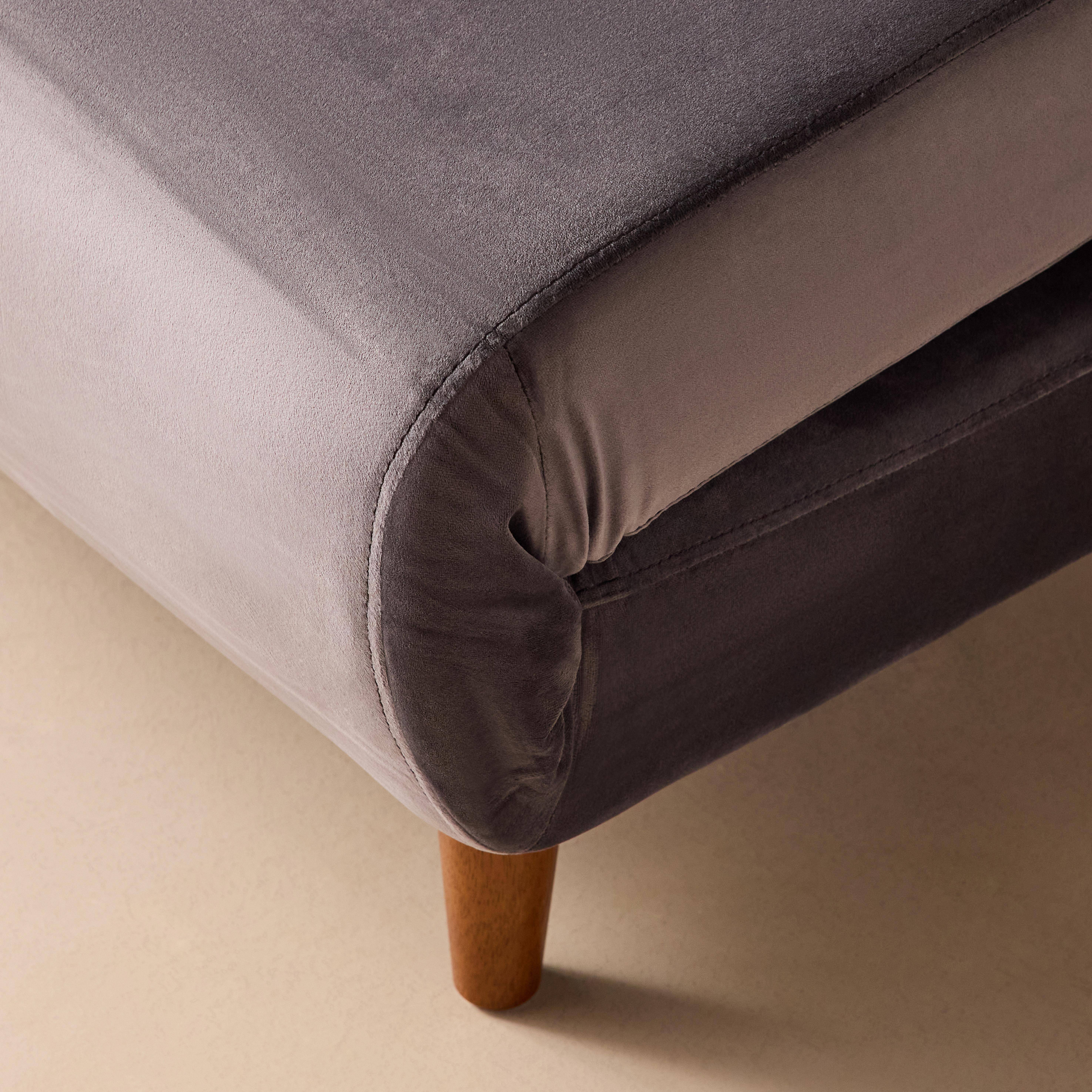Welurowa ciemnoszara 2-osobowa sofa rozkładana - Guesta - drewniane nogi, odchylane oparcie Photo5