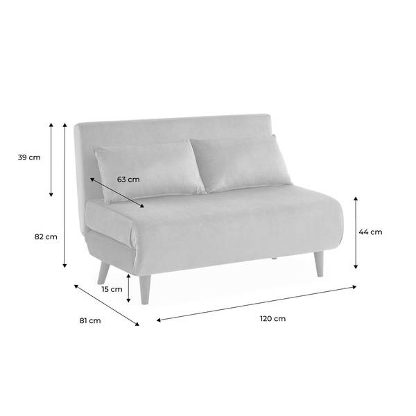 2-Sitzer Sofa mit Schlaffunktion dunkelgrau