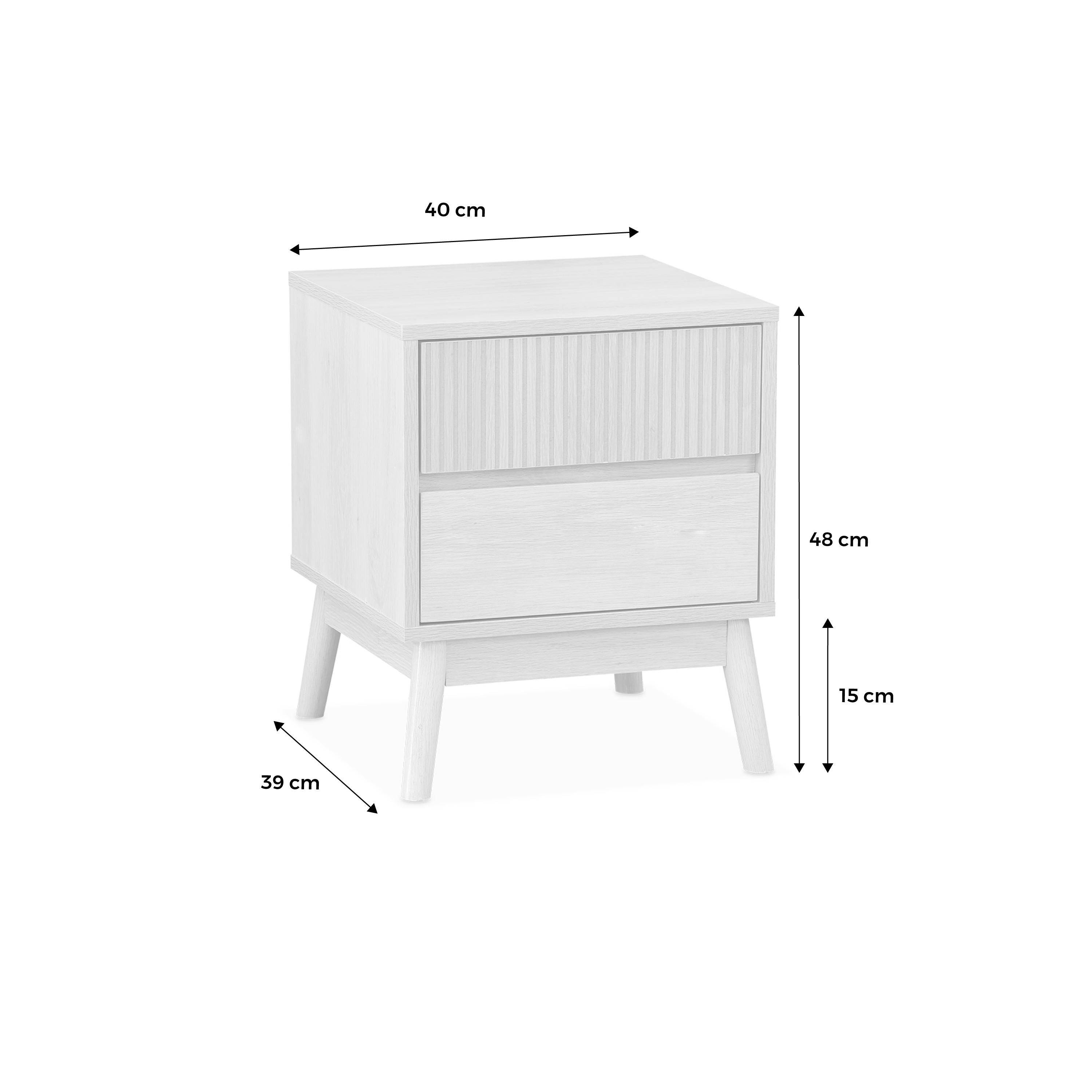 Set van 2 nachtkastjes, Linear, 40x39x48cm, 2 lades | sweeek