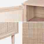 Lote de 2 mesillas de noche de caña y madera - Camargue - 40x30x58cm, 2 niveles, 1 puerta, patas rectas Photo7