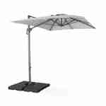 2x3m rectangular cantilever parasol - parasol can be tilted, folded and rotated 360 degrees - Antibes - Light Grey Photo1