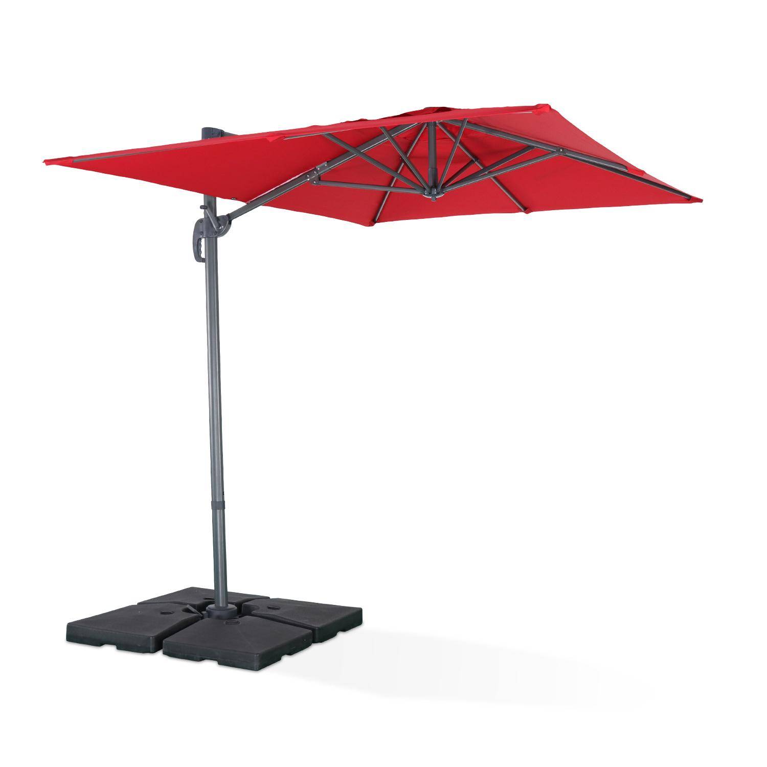 2x3m rectangular cantilever paraso - parasol can be tilted, folded and rotated 360 degreesl - Antibes - Red,sweeek,Photo2