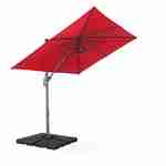 2x3m rectangular cantilever paraso - parasol can be tilted, folded and rotated 360 degreesl - Antibes - Red Photo3