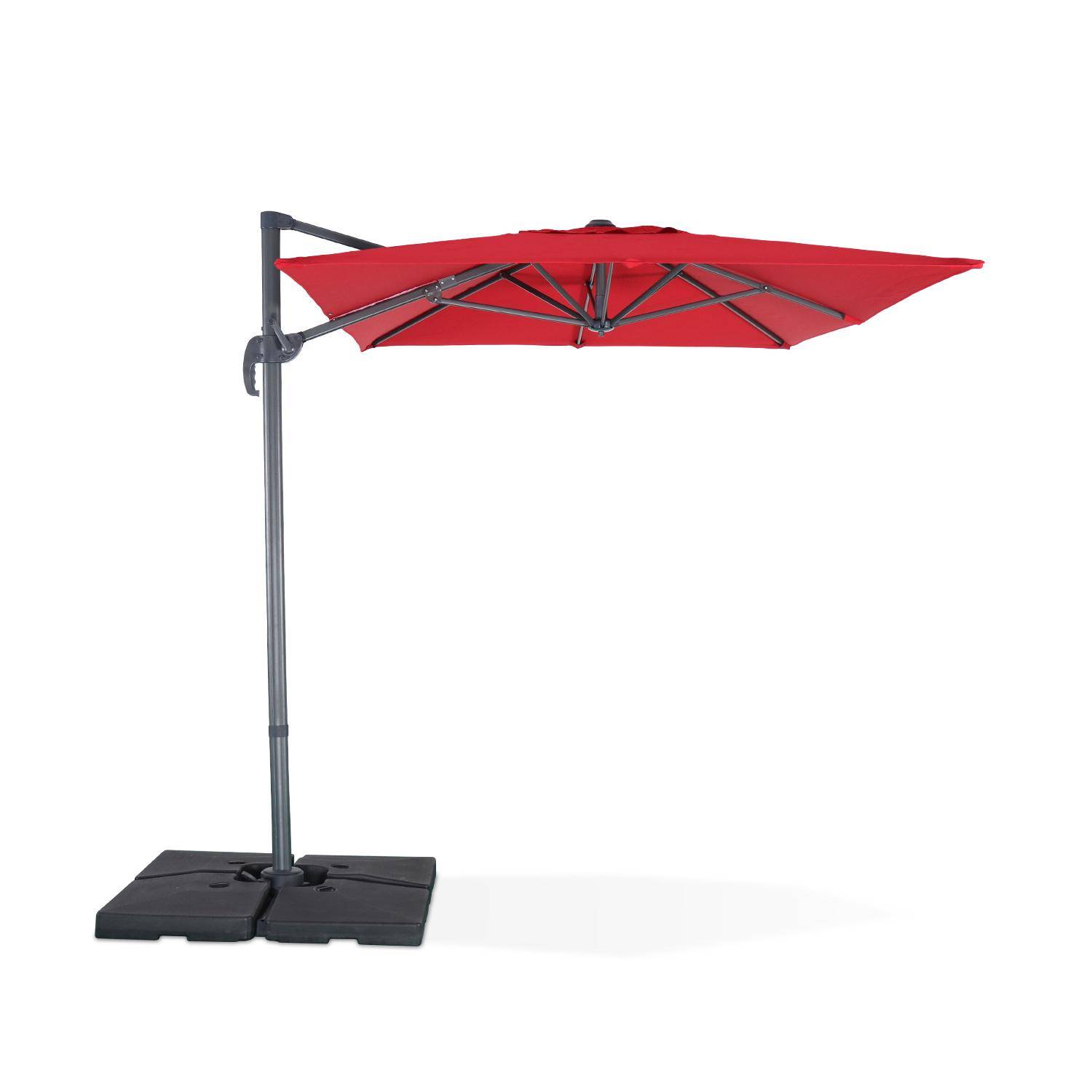 2x3m rectangular cantilever paraso - parasol can be tilted, folded and rotated 360 degreesl - Antibes - Red,sweeek,Photo1