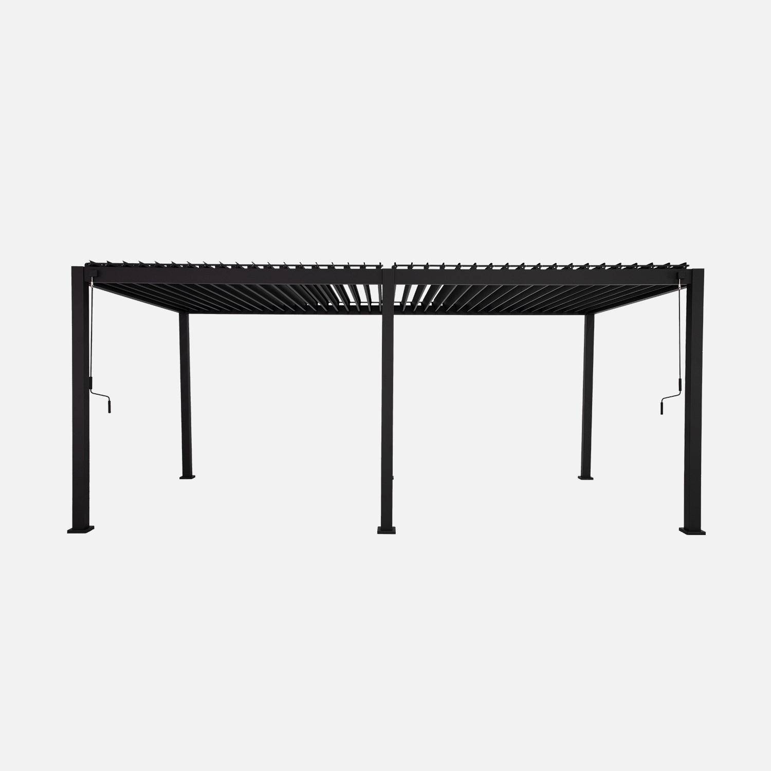 Pergola met lamellendak 6x3m aluminium verstelbare lamellen antraciet 591 x 301 x 257 cm - Triomphe,sweeek,Photo8