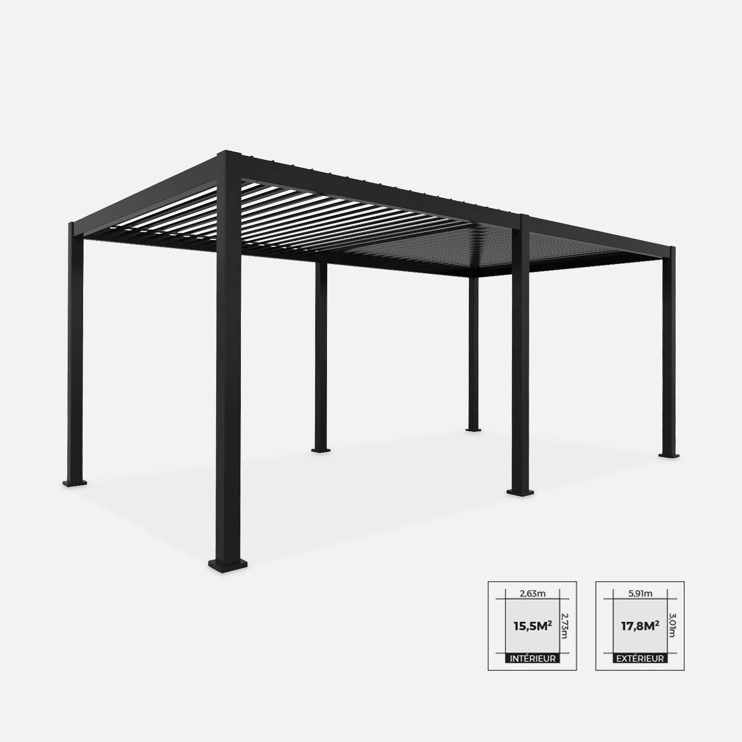 Pergola met lamellendak - Triomphe - 3x6m, aluminium, met verstelbare lamellen Photo3