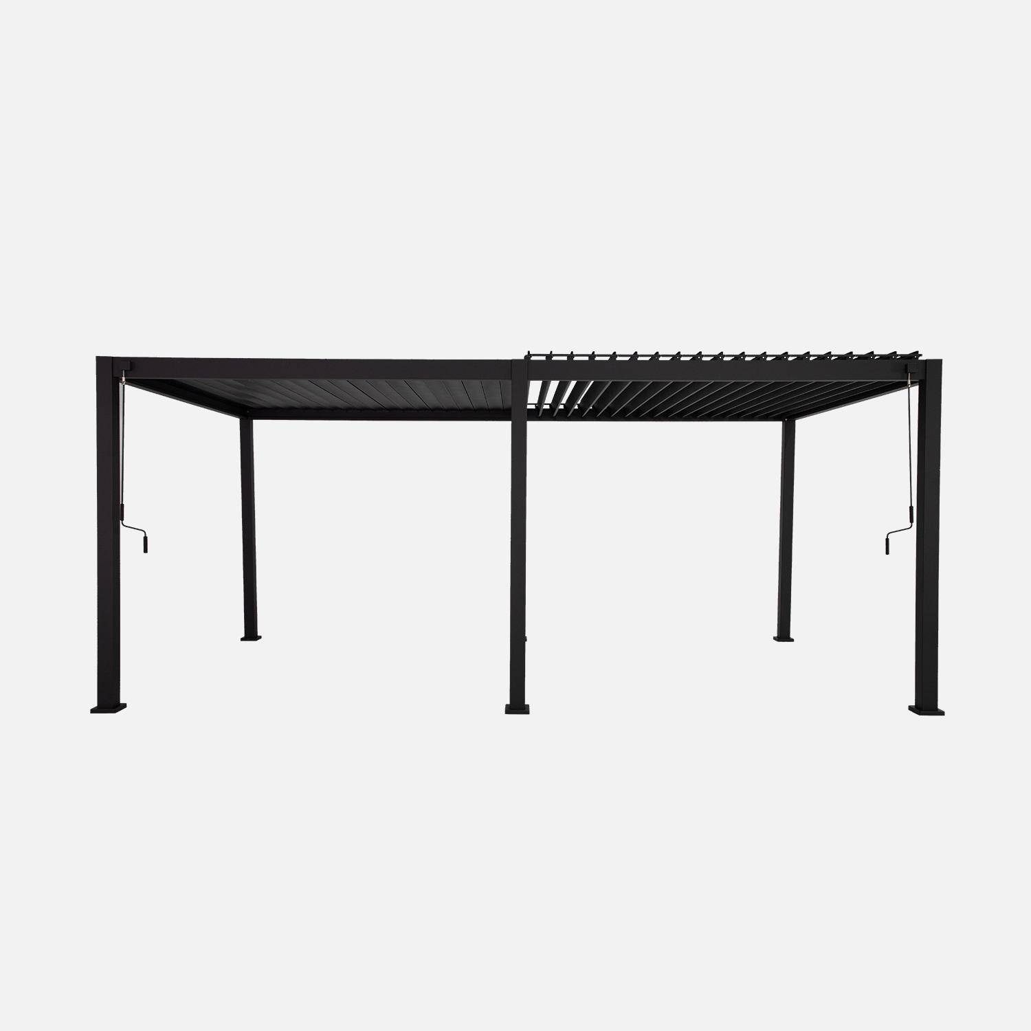 3x6m louvered aluminium pergola with adjustable roof slats, Triomphe, Anthracite, 600x50x350 cm,sweeek,Photo4