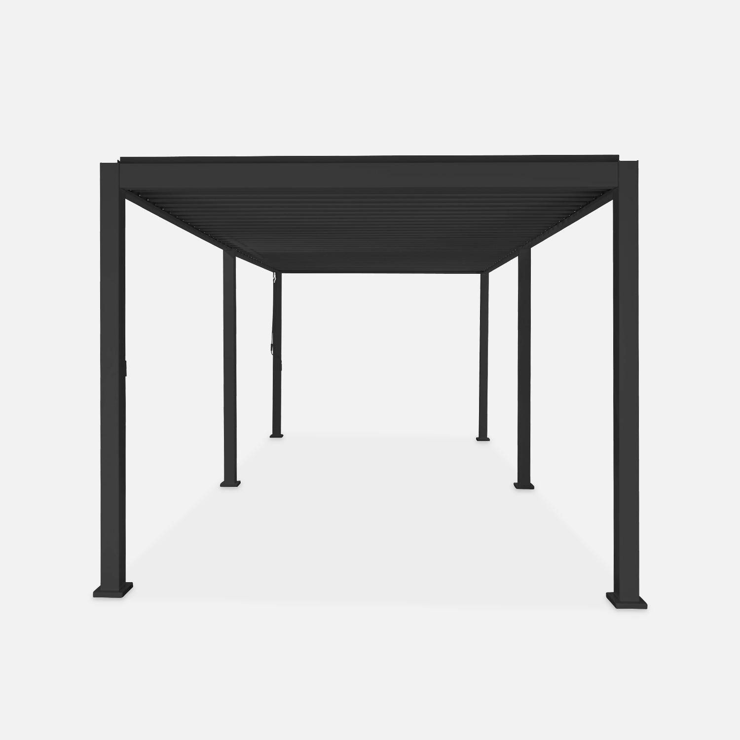 Pergola met lamellendak 6x3m aluminium verstelbare lamellen antraciet 591 x 301 x 257 cm - Triomphe,sweeek,Photo6
