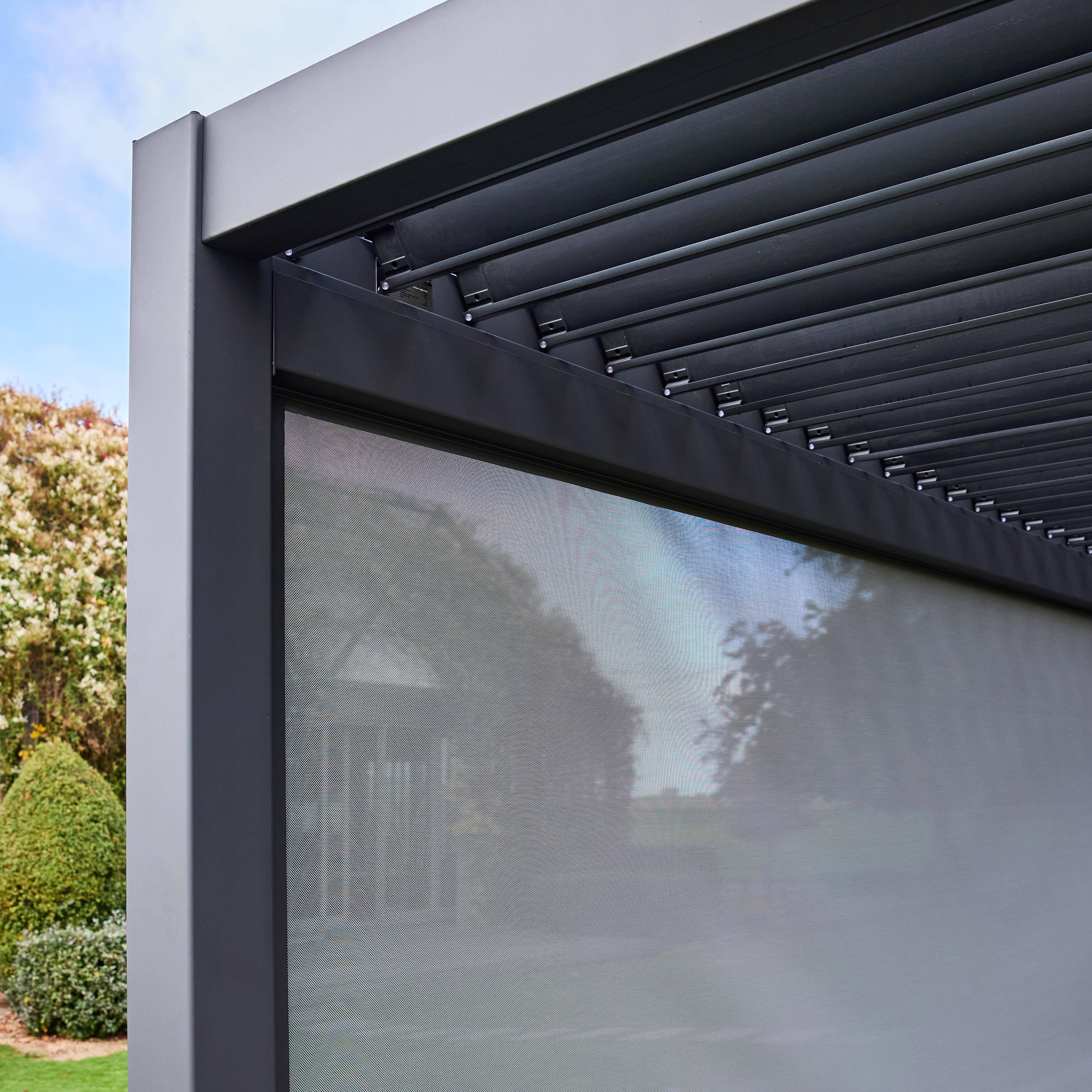 Markise für bioklimatische Pergola - Triomphe - 3x4 m, Aluminium und Textilene grau,sweeek,Photo7