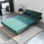 Sofá-cama verde de 2 lugares - Guesta - pernas de madeira, banco corrido, encosto reclinável Photo2
