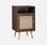 Mesa de cabeceira de cana, cor de madeira escura  | sweeek