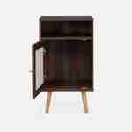 Conjunto de 2 mesas de cabeceira em cana - Bohème - 40x39x65,8cm cor de madeira escura - 2 níveis - 1 porta - 1 espaço de arrumação - Pernas escandinavas Photo6