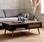  Wood and woven rattan coffee table with storage, 110x59x39cm, Dark wood colour | sweeek