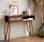 100x30x81cm, Wood and cane rattan Scandi-style console table, Dark wood colour | sweeek