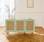 Wooden and cane rattan detail sideboard with Scandi-style legs, Pastel Green | sweeek