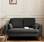 Medium 2-seater sofa Scandi-style with wooden legs, Dark Grey | sweeek