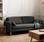 Large 3-seater sofa Scandi-style with wooden legs, Dark Grey | sweeek