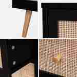 Commode en décor bois noir et cannage 90x39x79cm - Bohème - 3 tiroirs Photo5
