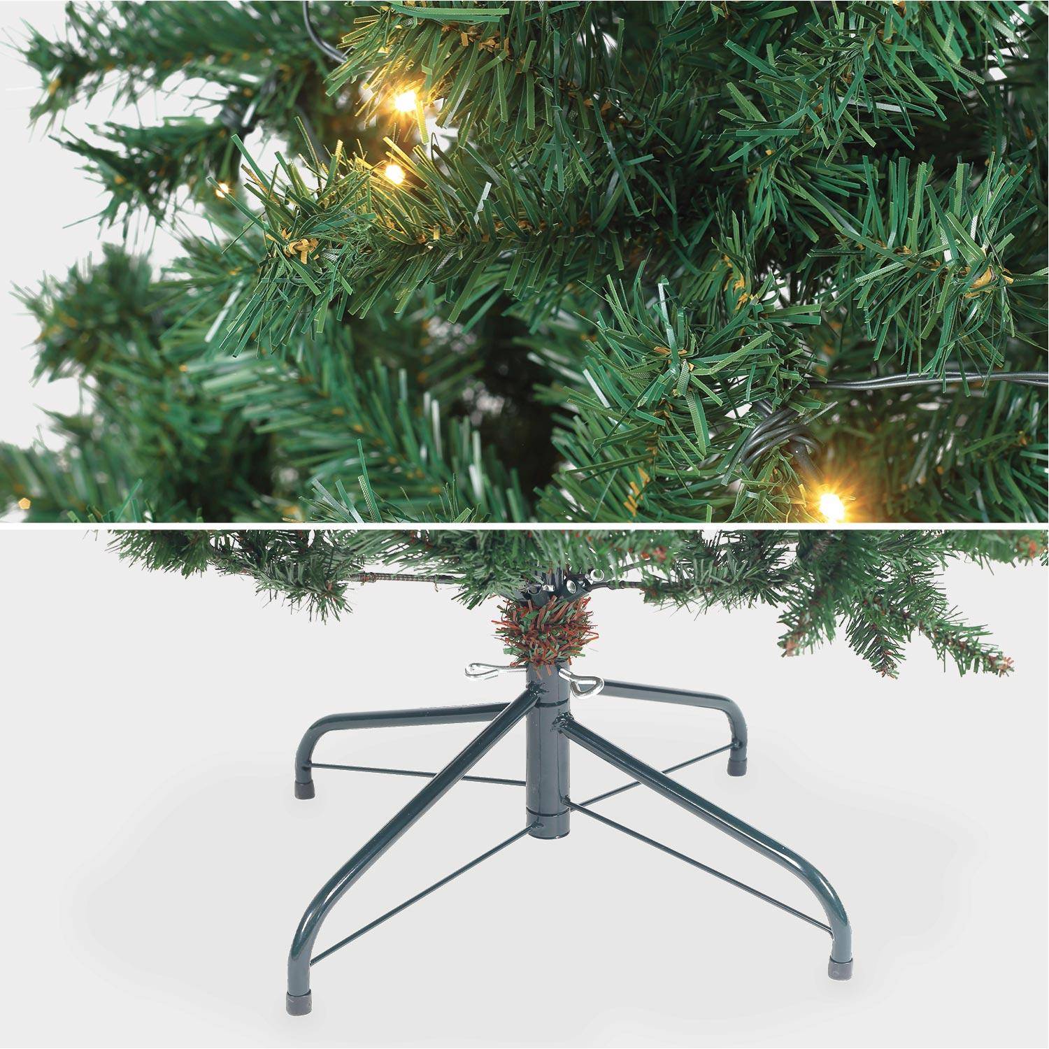 Sapin de Noël artificiel de 210 cm avec guirlande lumineuse et pied inclus Photo7
