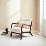 Gekrulde fauteuil, poten van wengé gebeitst heveahout, 1 vaste rechte zitting, Scandinavische passerpoten, massief houten frame Photo1